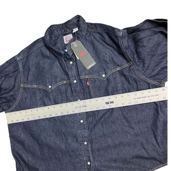 Levis Shirt WMNS XL Payton Western Denim Pearl Snap Rodeo Cowboy Jean Ranch LS - Picture 7 of 11
